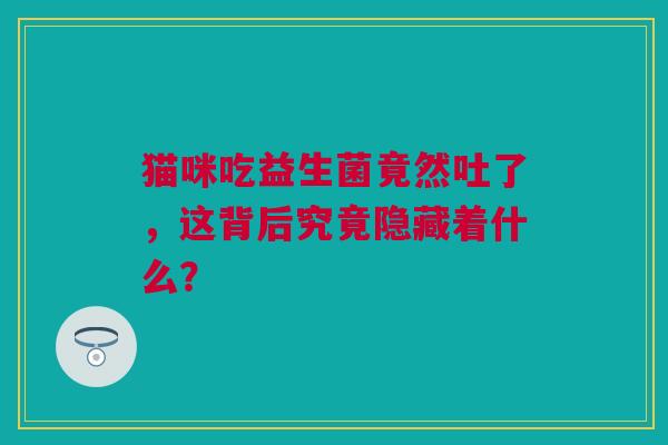 猫咪吃益生菌竟然吐了，这背后究竟隐藏着什么？