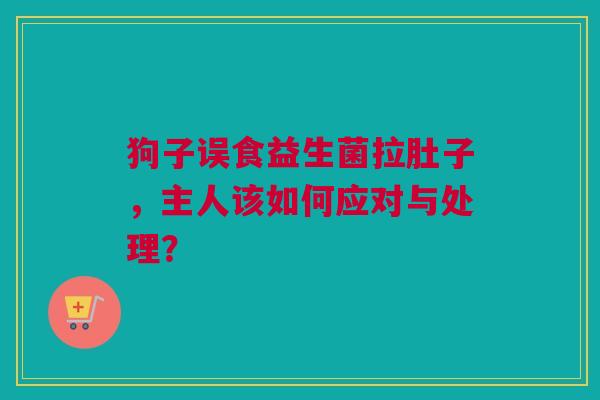 狗子误食益生菌拉肚子，主人该如何应对与处理？